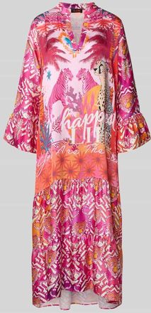 Miss Goodlife Tunikakleid aus Viskose mit Trompeten&auml;rmeln in Rot, Gr&ouml;&szlig;e XL