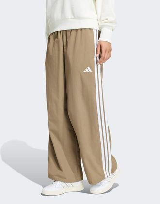 adidas adidas Performance - Iconic - Pantaloni sportivi a fondo ampio in tessuto kaki con elastici-Verde