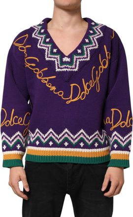 Dolce & Gabbana Mens Sweater Purple Virgin Wool