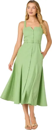 Astr Mckinley Flared Dress In Green