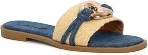 Seven 7 Raffia Flat Sandal in Denim at Nordstrom Rack, Size 8.5
