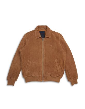 Deus Leather Bomber Jacket With French Collar
