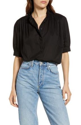 Rag & Bone Jordan Ruffle Collar Top in Black at Nordstrom Rack, Size X-Small