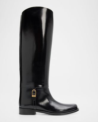 Saint Laurent Julia Leather Riding Boots