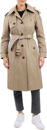 London Fog Cotton Blend Trench in Driftwood at Nordstrom, Size X-Large