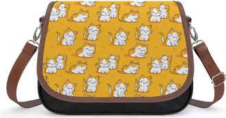 Generic Cats Leave Paw Prints Crossbody Bags for Women Shoulder Messenger Bag Purse Handbags