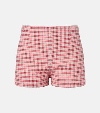 Faithfull The Brand Lila checked cotton shorts