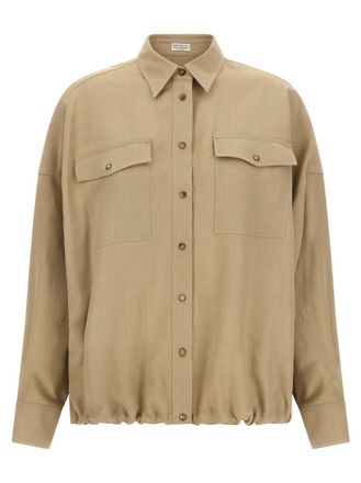 Brunello Cucinelli Beige Relaxed Solid Shirt