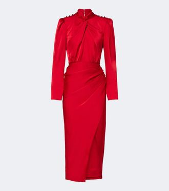 Self Portrait Draped satin cocktail dress