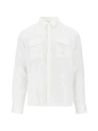 C.P. Company Mens Shirt White Linen