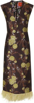 La DoubleJ Sleek Jurk - Dames - Feestkleedjes - Bruin - S - Polyester - Kleedjes