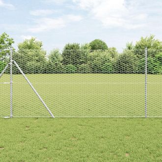 Berkfield Home Hexagon Fence 1x50 m Galvanised Steel in Silver