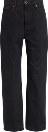 Khaite Abigail High Waist Crop Straight Leg Jeans in Prescott at Nordstrom, Size 27