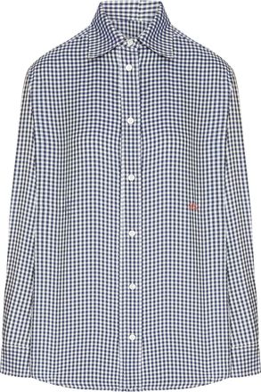 Loewe CHECKED SILK TWILL SHIRT WITH A CONTRASTING MICRO-PATTERN - Loewe - Woman