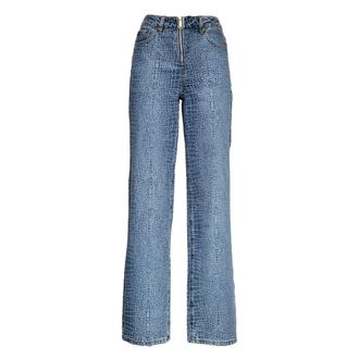 Self Portrait Straight Jeans, female, Blue, Size: W26 Straight Jeans