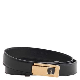 Saint Laurent Charniere Buckle Belt In Smooth Leather, Size 80
