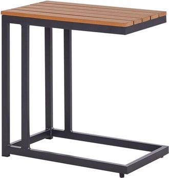 Beliani Mesa auxiliar de jard&iacute;n 60 cm 35 cm Negro