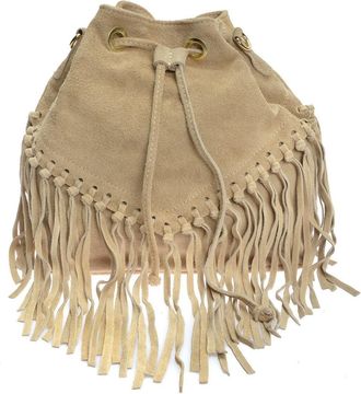 Roberta M Beige Rundleer Tas