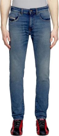 Diesel Jeans, Heren, Blauw, W34 L34, Katoen, 2019 D-Strukt Slim Jeans
