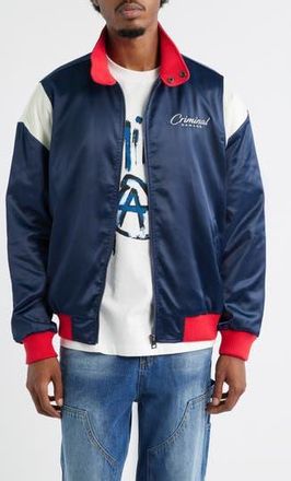 Criminal Damage Engineered Coachs Jacket in Navy/red at Nordstrom Rack, Size Large