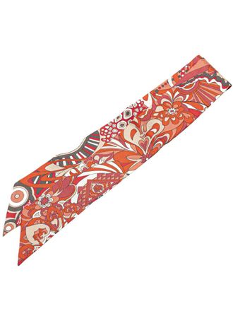 Hermès 2000-2020 L Ivresse de L Infini Twilly zijden sjaal - Oranje