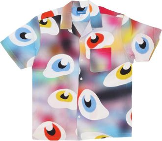 Market Korte mouw knoop omhoog shirt - Heren - Korte mouwen Overhemden - Veelkleurig - XL - Rayon - Overhemden