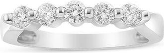 House of Brilliance 14K White Gold 1/2 Cttw Round-Cut 5-Stone Diamond Ring at Nordstrom, Size 7