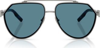 Dolce & Gabbana 62mm Oversize Pilot Sunglasses in Gunmetal at Nordstrom