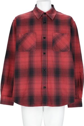 Our Legacy Red Gradient Plaid Cotton Casual Shirt