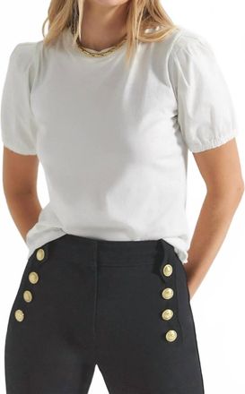 Derek Lam Eva Puff Sleeve T-Shirt In Optic White