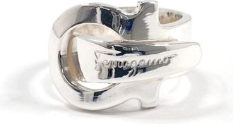 Ferragamo Gancini Silver Silver 925 Band Ring (Pre-Owned)