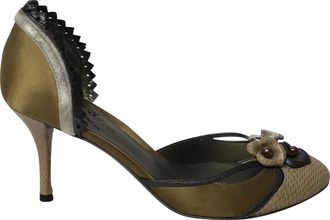 Bottega Veneta Bottega Veneta Slangenhuid Ge&euml;mbosseerde Pumps in Multikleur Leer