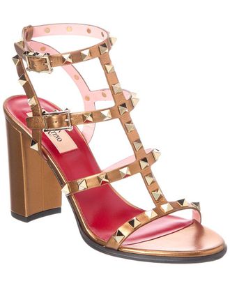 Valentino Rockstud Caged 90 Leather Ankle Strap Sandal
