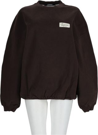 Jacquemus Brown Relaxed Fit Cropped Cotton Sweatshirt