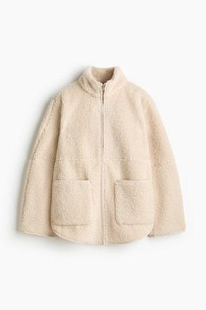 H&M Jacke aus Teddyfleece - Hellbeige