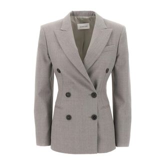 ARMARIUM Double-breasted blazer met gekerfde revers - Dames - Blazers - Grijs - 2XS - Wol - Jassen