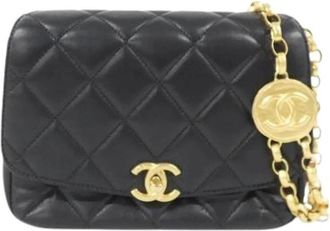 Chanel Pre-owned Vintage Schoudertas - Dames - Vintage Schoudertas - Zwart - ONE Size - Leer - Vintage