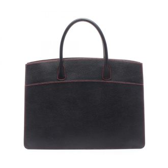 Herm&egrave;s Black Leather Handbag Tote Bag (Pre-Owned)
