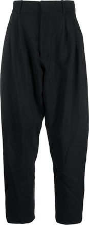 Quira pleat-detailing wool tapered trousers - women - Virgin Wool - 40 - Black