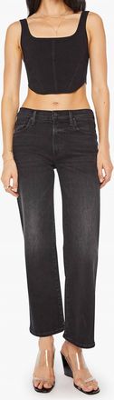Mother Mid Rise Rambler Zip Flood Jeans In Spiked Hair Art Flair
