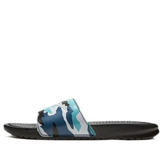 Nike BENASSI JDI PRINT Slide Black Blue Camo 631261-027