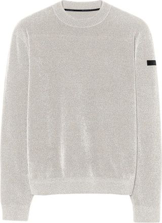 Roberto Ricci Design Ronde gebreide trui van fluweel - Heren - Ronde hals truien - Wit - 2XL - Polyester - Truien & Vesten