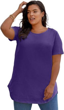 Roaman's Plus Size Ultimate Criss Cross Back Tunic in Midnight Violet at Nordstrom, Size 16