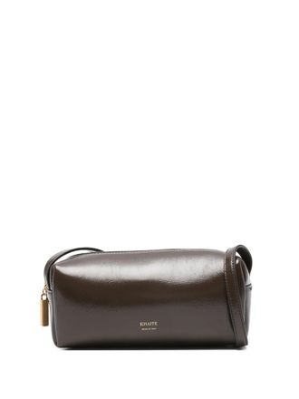 Khaite logo-print zip mini bag - Brown