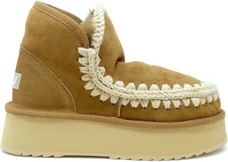 Mou Schoenen, Dames, Bruin, 40 EU, Wol, Mini Eskimo Platform Boot