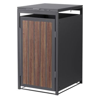 ML Design Cobertizo para cubo de basura 240l antracita roble oscuro con tapa
