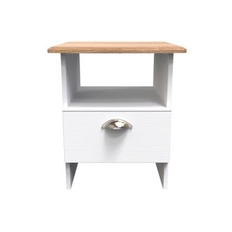 Welcome Furniture Westminster Ready Assembled Bottom Drawer Lamp Table in White Ash & Riviera Oak - Welcome Furniture | TJ Hughes