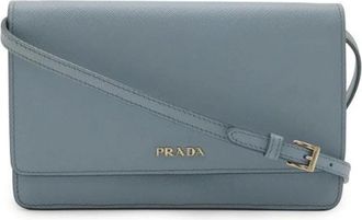Prada Pre-owned Saffiano 2way Shoulder Bag - Dames - Vintage Schoudertas - Blauw - ONE Size - Leer - Vintage