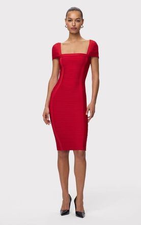 H&eacute;rve L&eacute;ger The Premiere Dress in Chili at Nordstrom, Size Xx-Small