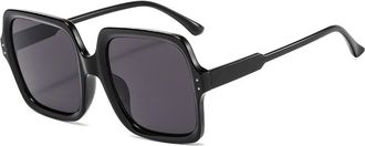 Generic Square Large Frame Sunglasses For Men And Women Commuter Driving Vacation Sun Glasses(Black)
